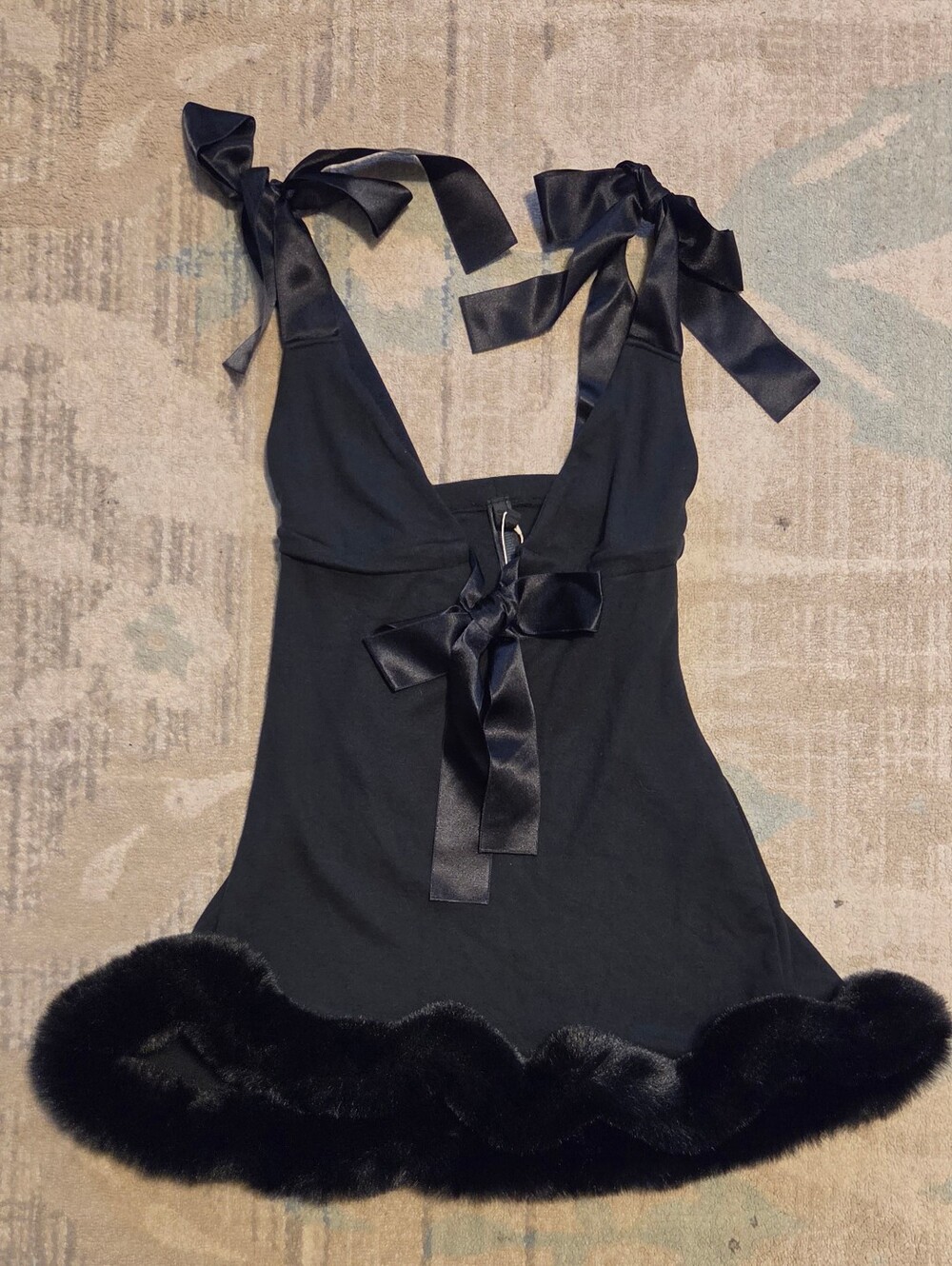 Skims Cloud Mini Dress. Black. Size XS. NWT